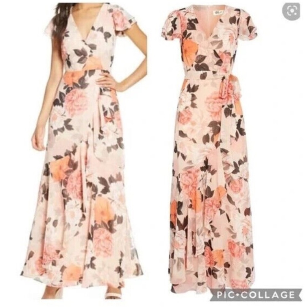 Eliza J Peach Pink Floral Maxi Dress - Picture 2 of 10